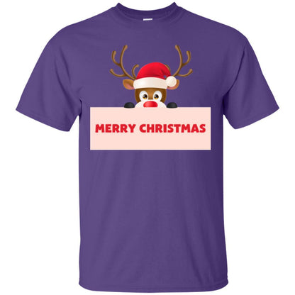 Christmas T-shirt Reindeer Merry Christmas T-shirt Purple