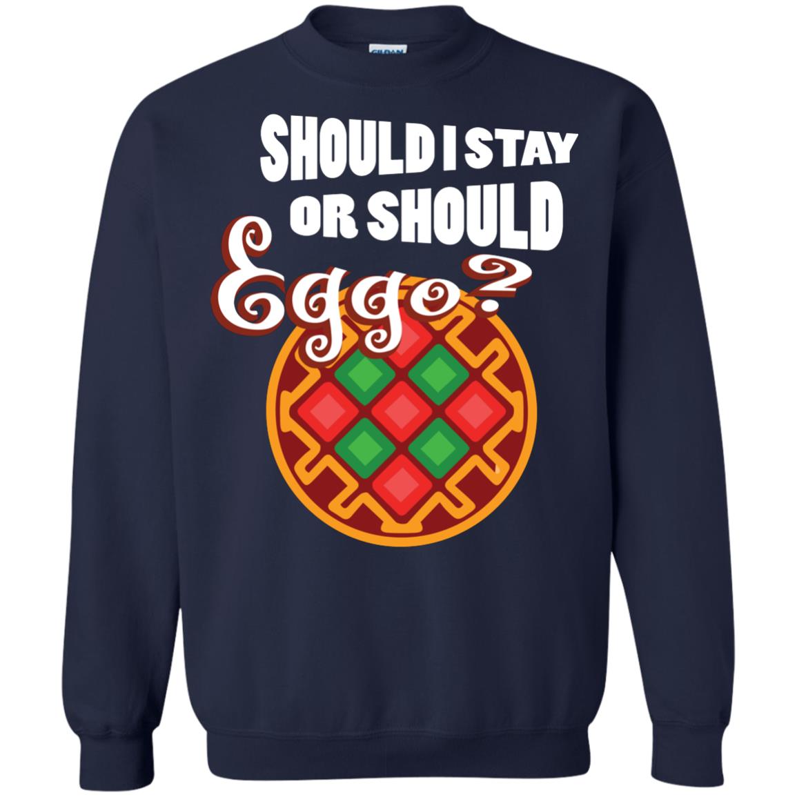Waffle Lover T-shirt Should I Stay Or Should Eggo Navy