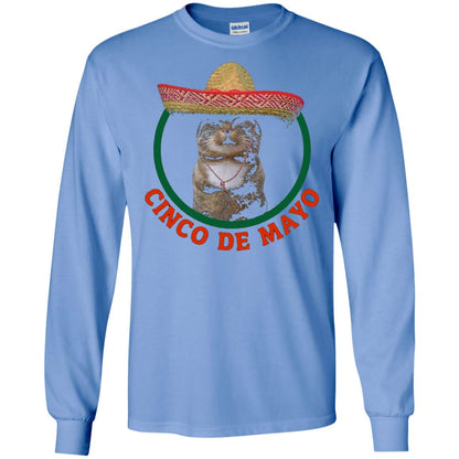 Cinco De Mayo Kitty Cat Funny Cute Meow Sombrero T-shirt Carolina Blue