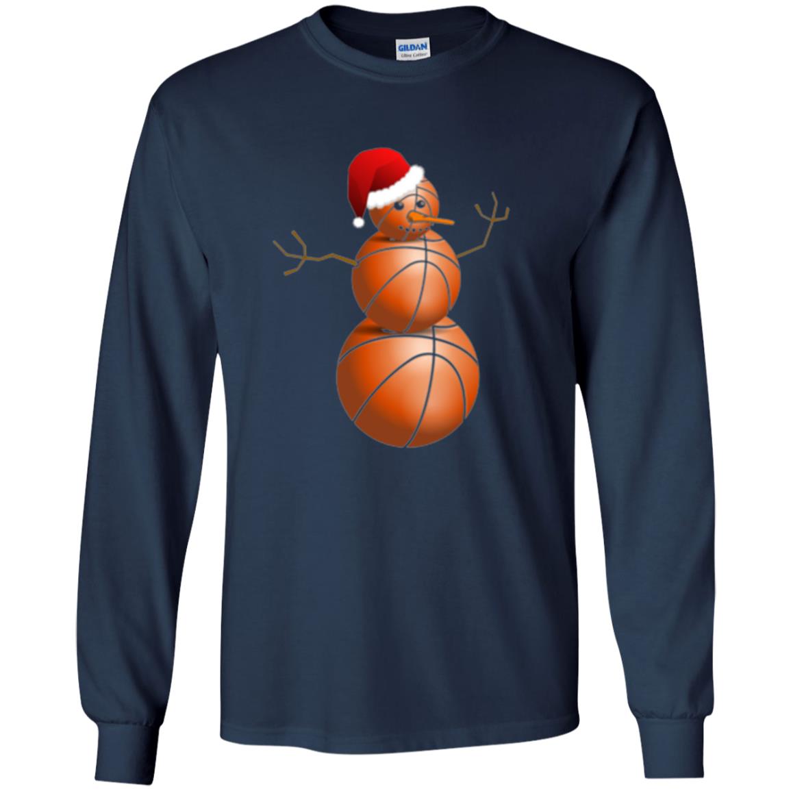 Christmas T-shirt Basketball Snowman Navy