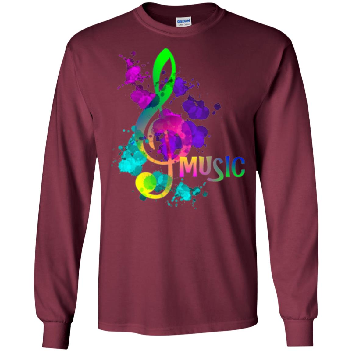 Funky Colorful Music Treble Clef Musican T-shirt Maroon