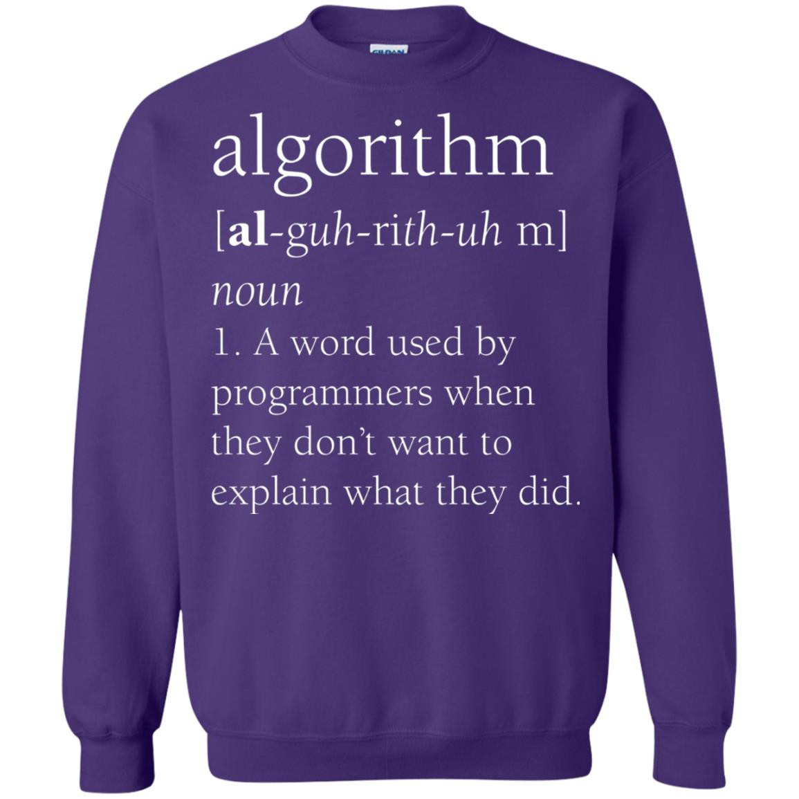 Funny Computer Programmer T-shirt Algorithm Definition Gift Purple