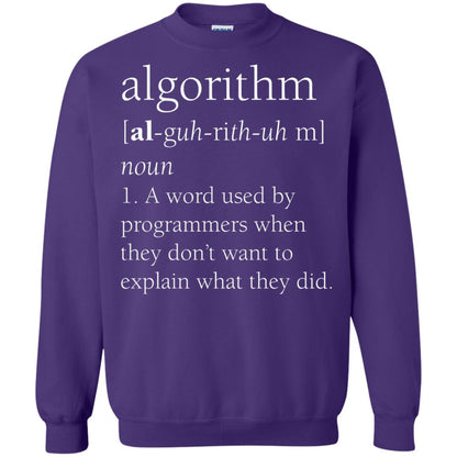 Funny Computer Programmer T-shirt Algorithm Definition Gift Purple