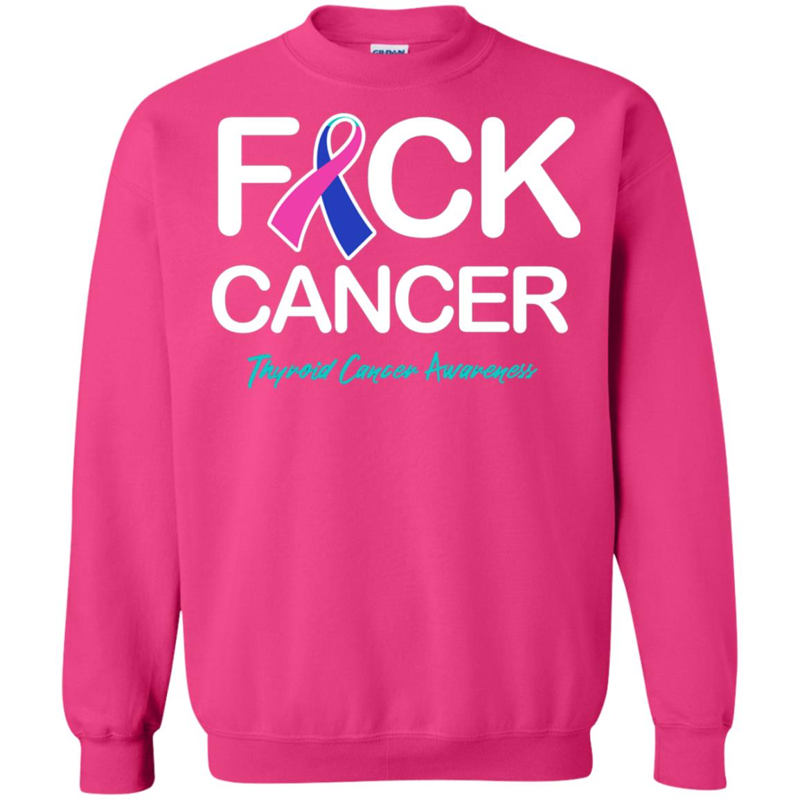 Fck Cancer Thyroid Cancer Awareness T-shirt Heliconia