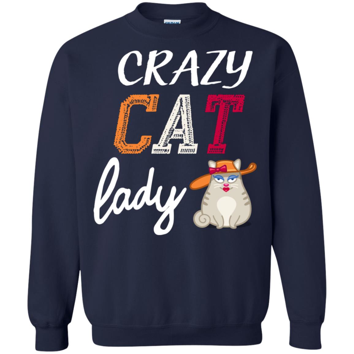 Crazy Cat Lady Chicken Shirt For Girls Womens Navy