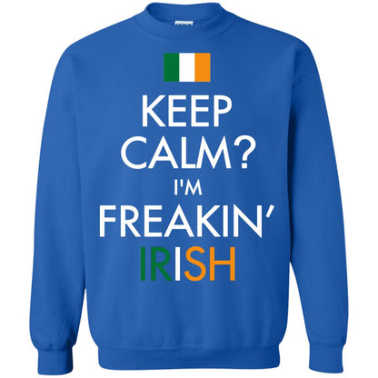 Keep Calm I_m Freakin_ Irish Saint Patrick_s Day Shirt Royal