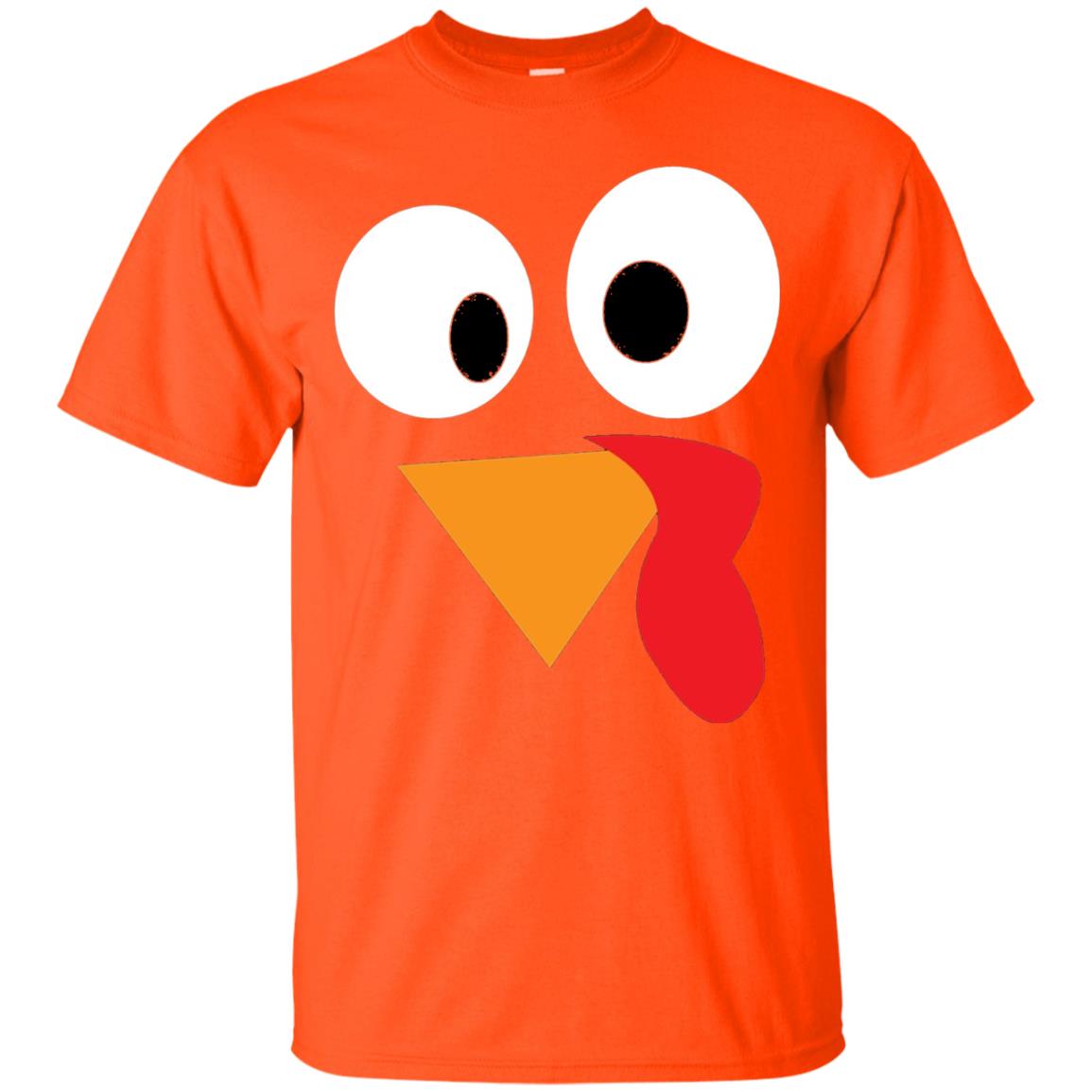 Happy Thanksgiving Funny Turkey Face T-shirt Orange
