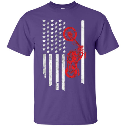 Old American Flag Motorcyclist Shirt Purple