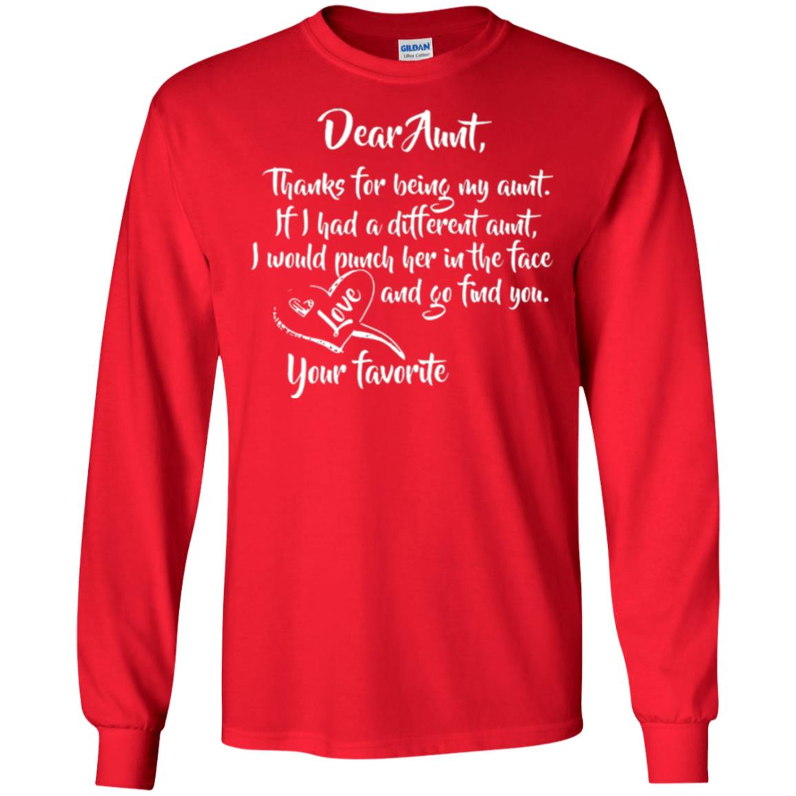 Family T-shirt Dear Aunt Thanks For Being My Aunt Red