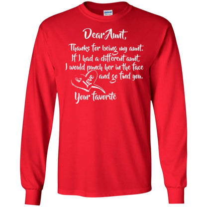 Family T-shirt Dear Aunt Thanks For Being My Aunt Red