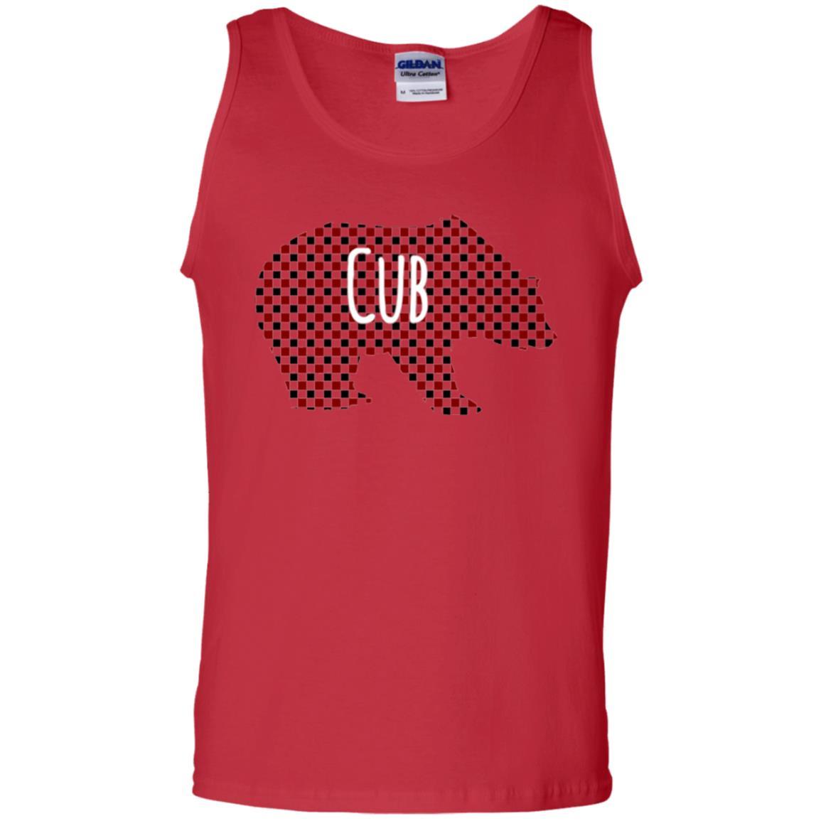 Family Christmas T-shirt Red Plaid Cub Bear Red