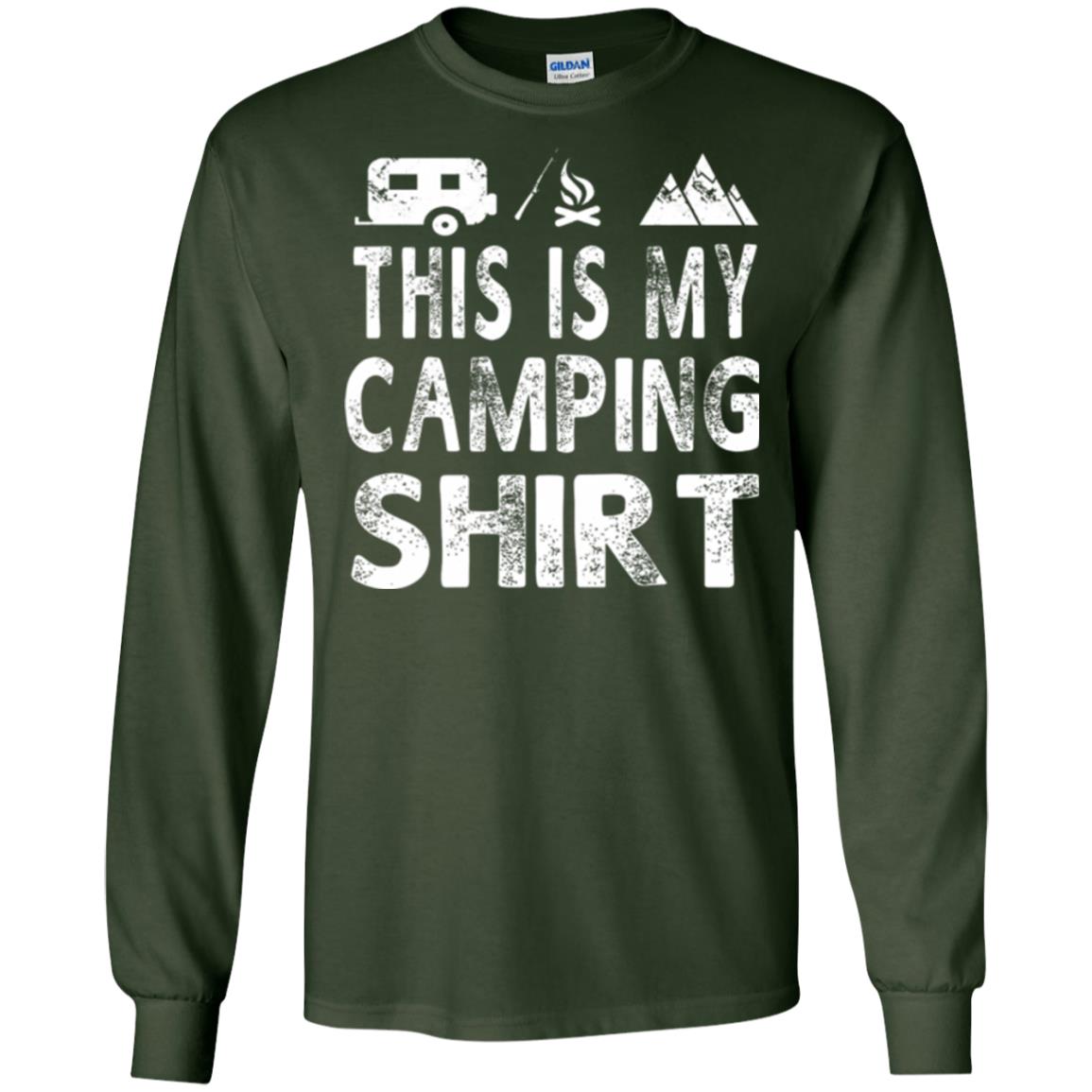 Funny Camper Gift T-shirt This Is My Camping Shirt Forest Green