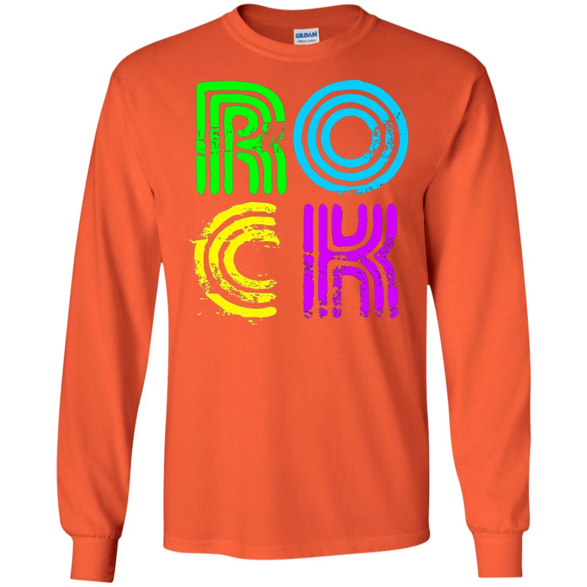 Bright Neon Colours Rock 80_s Retro Theme T-shirt Orange