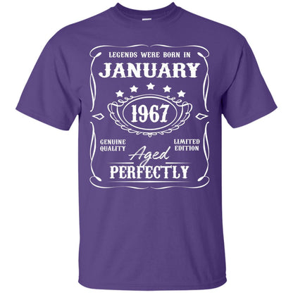Legends Were Born In January 1967 51th Birthday T-shirt Purple