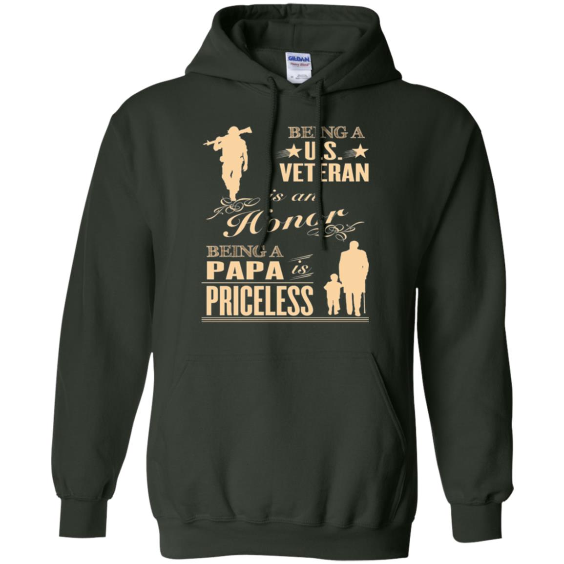 Papa T-shirt Being A U.s Veteran Forest Green