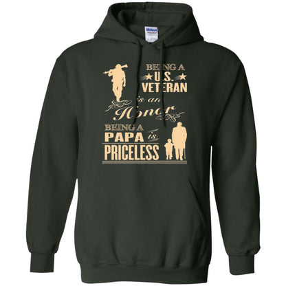 Papa T-shirt Being A U.s Veteran Forest Green
