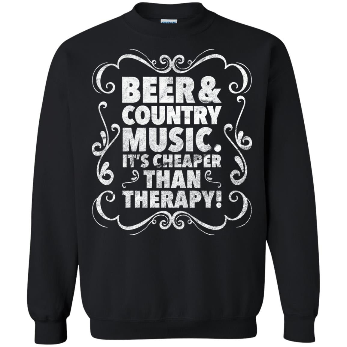Beer Andcountry Music Its Cheaper Than Therapy Shirt Black