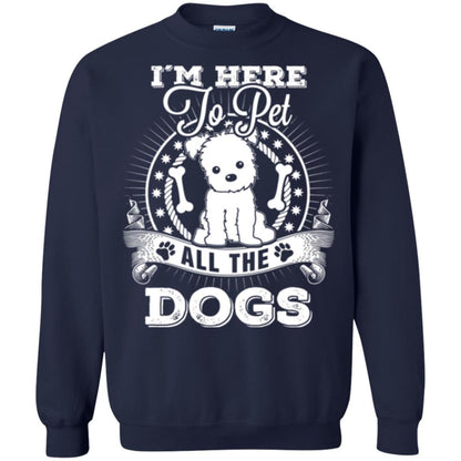 Dog Lover T-shirt I'm Here To Pet All The Dogs Navy