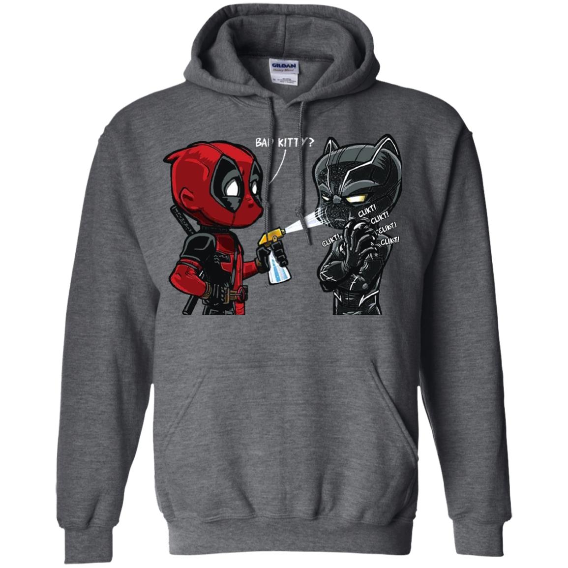 Deadpool Black Panther Bad Kitty Film Lover T-shirt Dark Heather