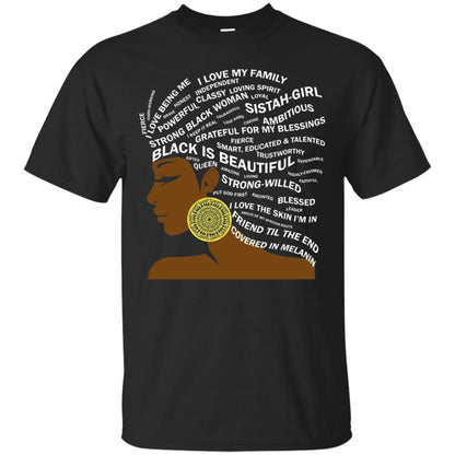 Black Is Beautiful Black History Month Word Art T-shirt Black