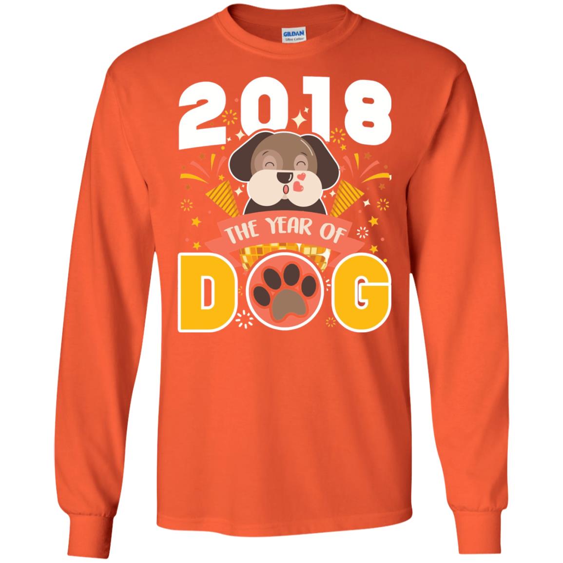 Funny Chinese New Year T-shirt 2018 The Year Of Dog Orange