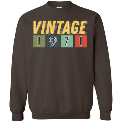 Vintage 1971 47th Birthday Gift Shirt For Mens Or Womens Dark Chocolate