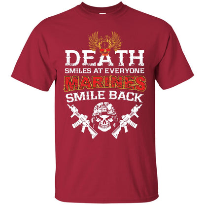 Death Smiles At Everyone Marines Smile Back Shirt Cardinal