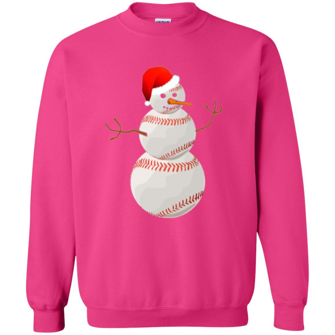 Christmas Baseball T-shirt Baseball Snowman Heliconia