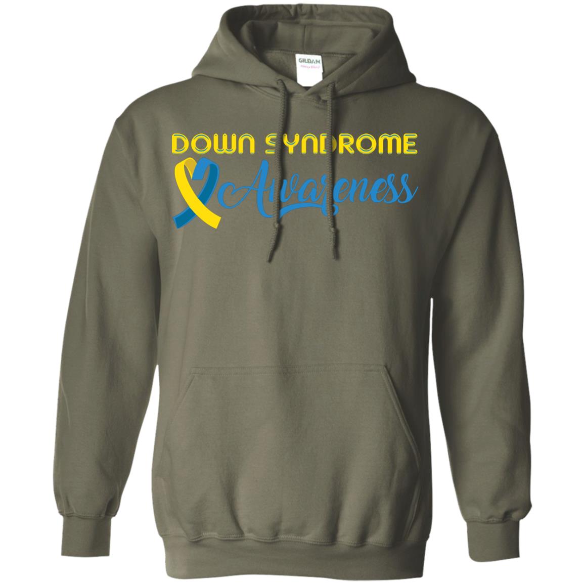 Yellow And Blue Ribbons Down Syndrome Awareness T-shirt Military Green