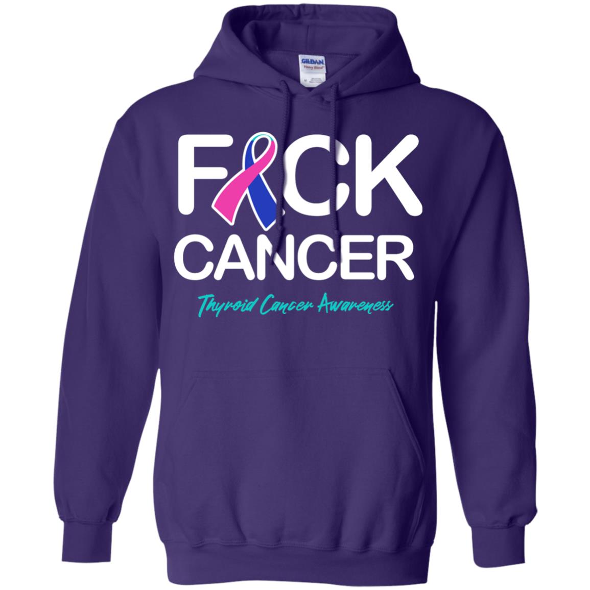 Fck Cancer Thyroid Cancer Awareness T-shirt Purple