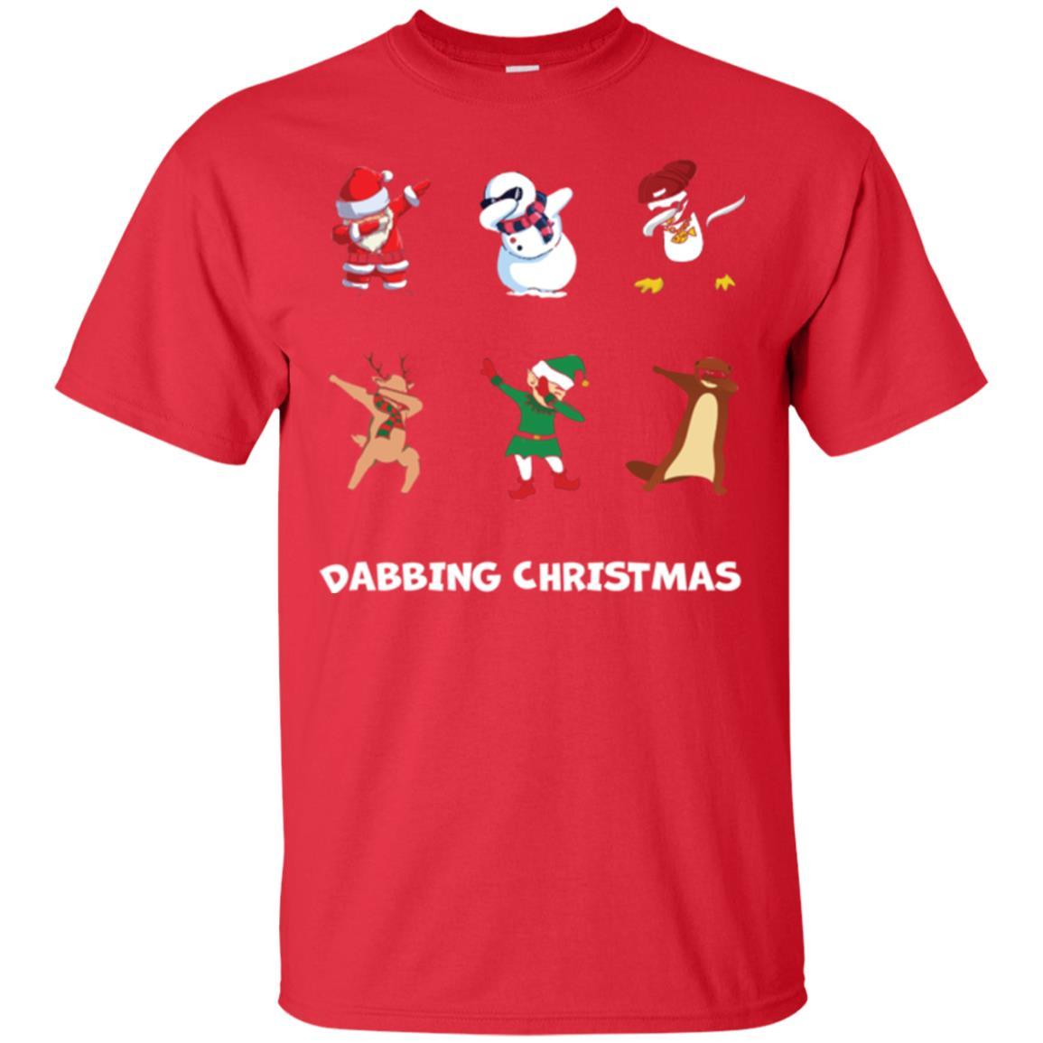 Dabbing Christmas T-shirt Red