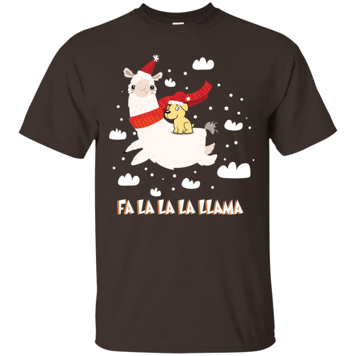 Fa La La La Llama With Labrador X-mas Gift Shirt Dark Chocolate