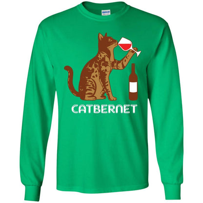 Cat Lovers T-shirt Catbernet Cat Wine Irish Green