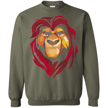 Cartoon Lover T-shirt Lion King Mufasa Geometrics Graphic Military Green