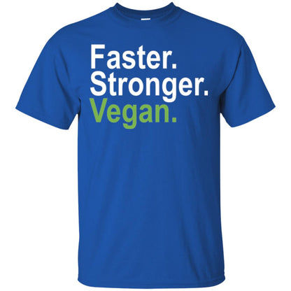 Vegetarian T-shirt Faster Stronger Vegan Royal