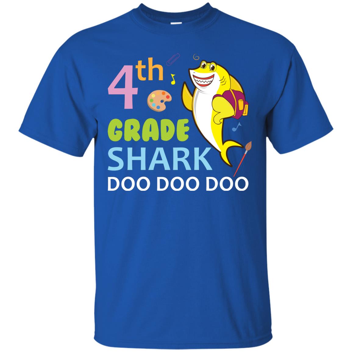 4th Grade Shark Doo Doo Doo Back To School T-shirt Royal