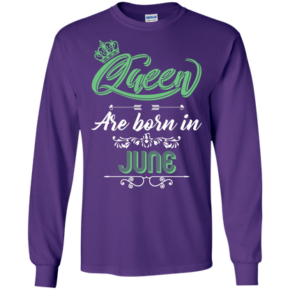 Brithday T-Shirt Queen Are Born In June Purple