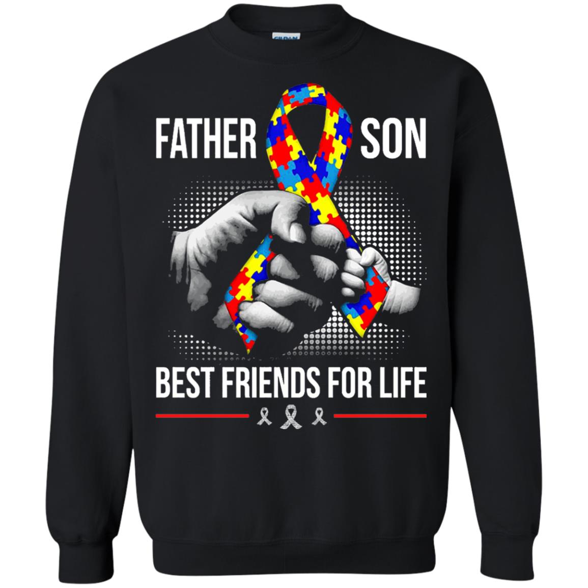 Father And Son Best Friends For Life Autism Awareness T-shirt Black