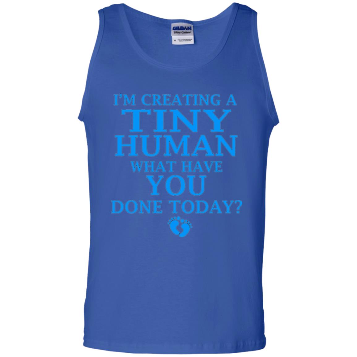 Funny Maternity Shirt Creating Tiny Human Blue Royal