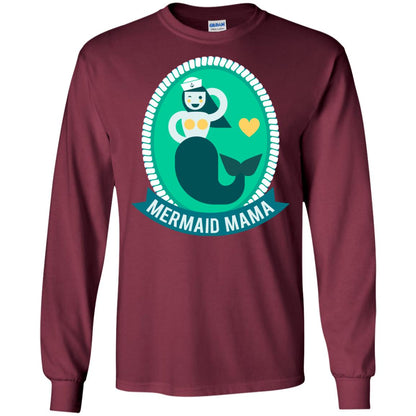 Mermaid Mama Cool Shirt For Grandma Love Mermaid Maroon