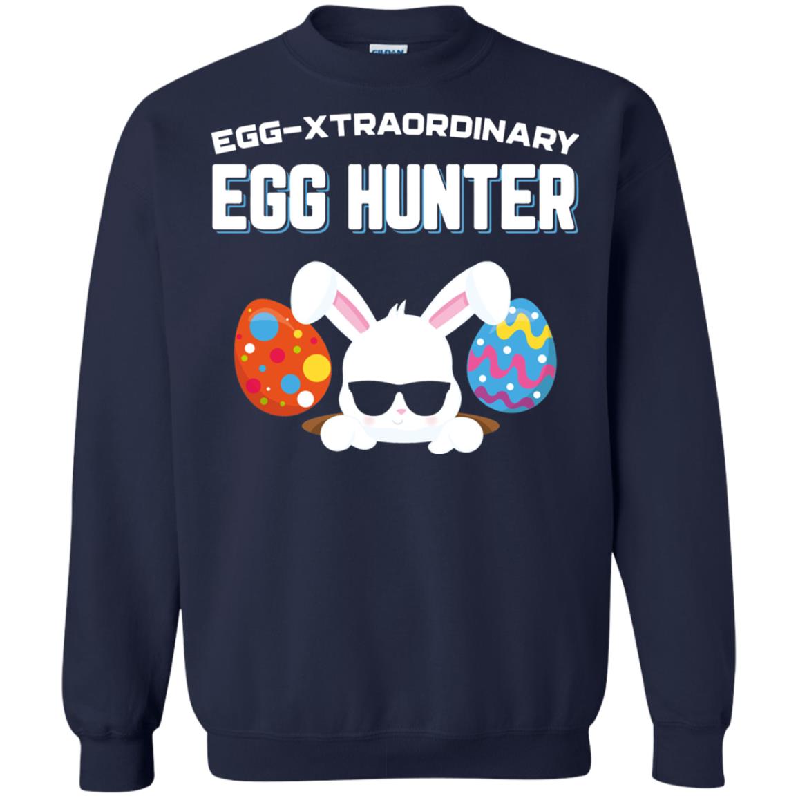 Egg-xtraordinary Egg Hunter Easter Shirt Navy