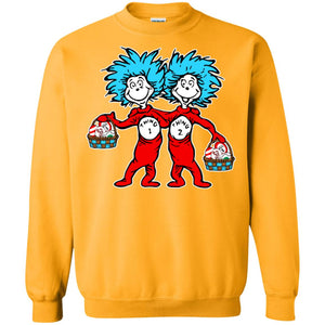 Dr. Seuss Thing 1 Thing 2 Easter Egg T-shirtG180 Gildan Crewneck Pullover Sweatshirt 8 oz.