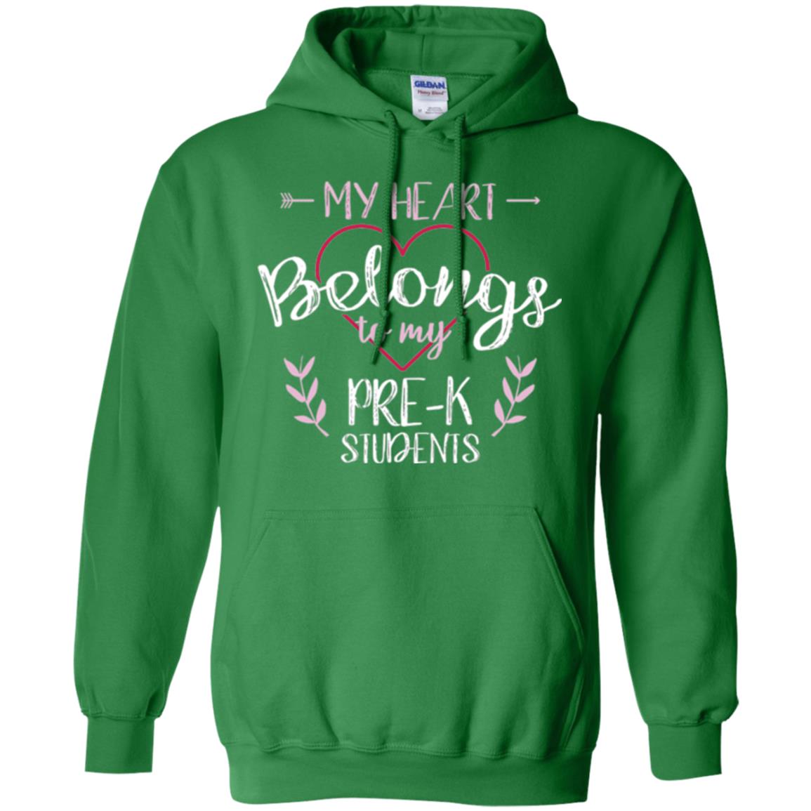 Teacher T-shirt My Heart Belongs To My Pre-k Students Irish Green