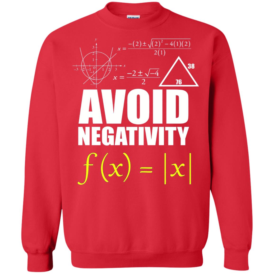 Avoid Negativity Math Teacher T-shirt Red