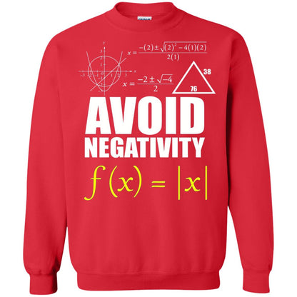 Avoid Negativity Math Teacher T-shirt Red