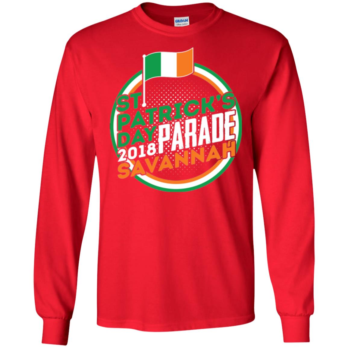 Parade Savannah 2018 Ireland Flag St. Patrick_s Day T-shirt Red
