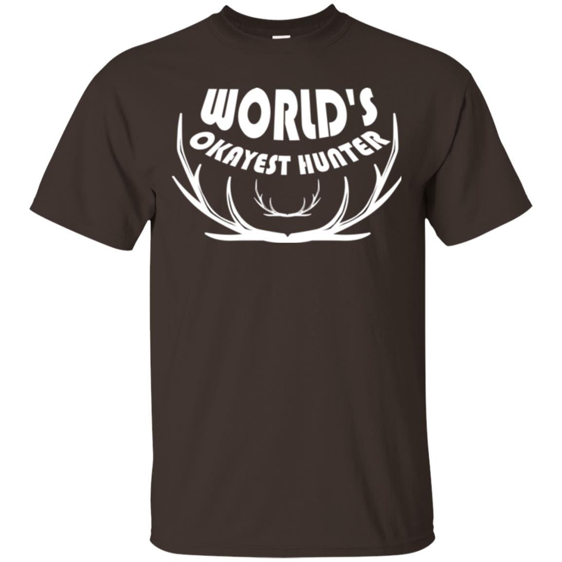 Hunting Lovers T-shirt World's Okayest Hunter Dark Chocolate