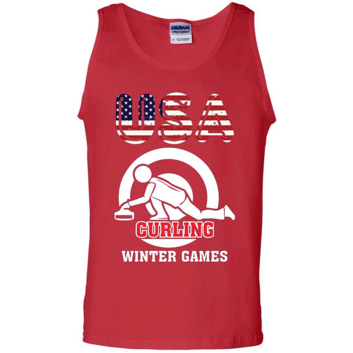 Usa Curling Winter Games Curling Lover T-shirt Red