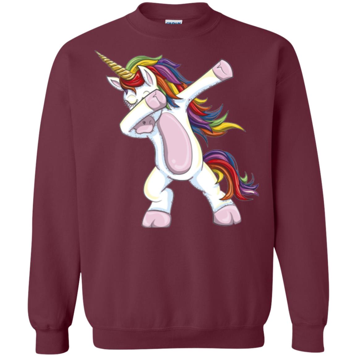 Dabbing Unicorn T-shirt Maroon
