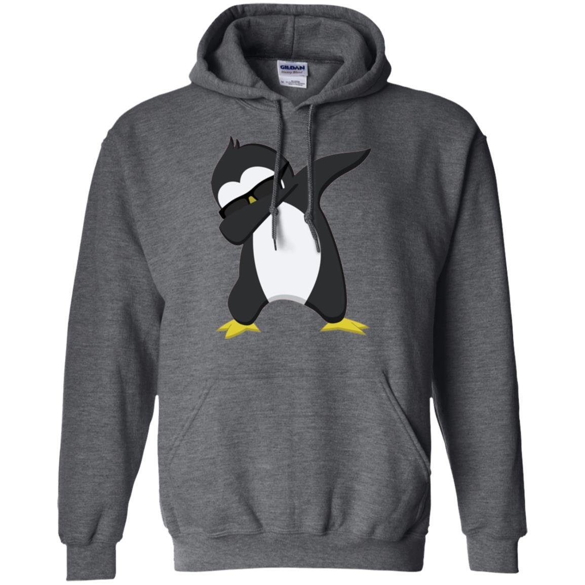 Christmas T-shirt Dabbing Penguin T-shirt Dark Heather